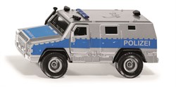 Siku Rheinmetall MAN Survivor R Politie-hulpverleningsvoertuig 1:50 metaal/kunststof zilver/blauw deuren kunnen open