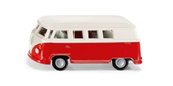 Siku VW T1 bus speelgoedauto 1:50 metaal/kunststof rood/wit deuren kunnen open trekhaak detailgetrouwe wielen