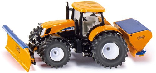 1:50 New Holland tractor met sneeuwschuif en zoutstrooier
