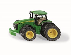 Siku John Deere 8R 410 met dubbele banden speelgoedtractor 1:32 metaal/kunststof groen afneembaar frontgewicht Ackermann besturing afneembare cabine voor- en achterhefinrichting