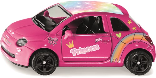 Siku Knutselset Style my Fiat 500 prinses gelimiteerde oplage metaal/kunststof roze speelgoedauto incl. stickervel voor een individueel ontwerp