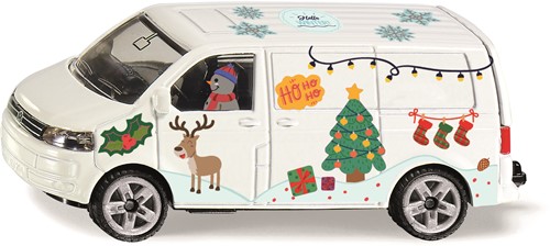 Siku Knutselset Style my VW T5 Snowman gelimiteerde oplage metaal/kunststof wit speelgoedauto incl. stickervel voor een individueel ontwerp