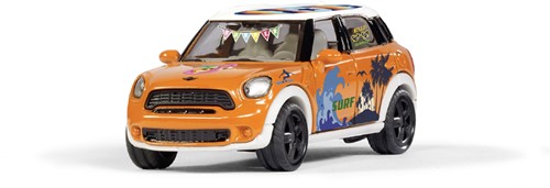 Siku knutselset Style my MINI Countryman Summer speelgoedauto metaal/kunststof oranje incl. stickervel voor individuele vormgeving deuren kunnen geopend worden