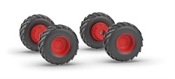Siku extra wielen voor Claas Xerion 1:32 voor CONTROL Claas Xerion 6791 en 6794 speelgoedtractoren ideaal als dubbele banden rubber/kunststof zwart/rood