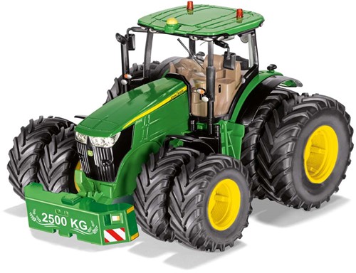 Siku John Deere 7290R Tractor groen metaal/kunststof 1:32 op afstand bestuurbaar via bluetooth-app verwijderbare dubbele banden excl. controller