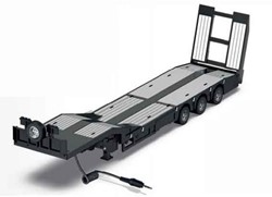 Siku 3-assige dieplader Nooteboom Eurotrailer 1:32 zwart/zilver metaal/kunststof elektronische laadklep 4 LED's aan de achterzijde