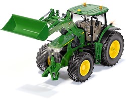 Siku John Deere 7310R Tractor met voorlader groen metaal/kunststof 1:32 op afstand bestuurbaar via bluetooth-app excl. controller