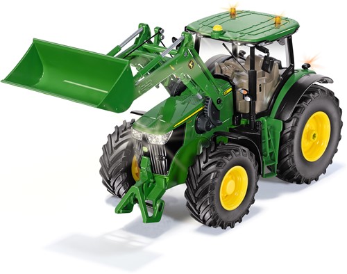 Siku John Deere 7310R Tractor met voorlader groen metaal/kunststof 1:32 op afstand bestuurbaar via bluetooth-app excl. controller