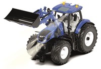 Siku New Holland T7.315 Tractor met voorlader blauw metaal/kunststof 1:32 op afstand bestuurbaar zonder controller besturing via app mogelijk