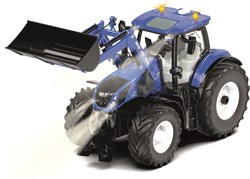 Siku New Holland T7.315 Tractor met voorlader blauw metaal/kunststof 1:32 op afstand bestuurbaar zonder controller besturing via app mogelijk