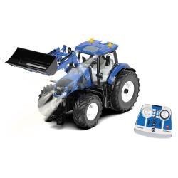 Siku New Holland T7.315 Tractor met voorlader blauw metaal/kunststof 1:32 op afstand bestuurbaar incl. bluetooth-controller besturing via app mogelijk
