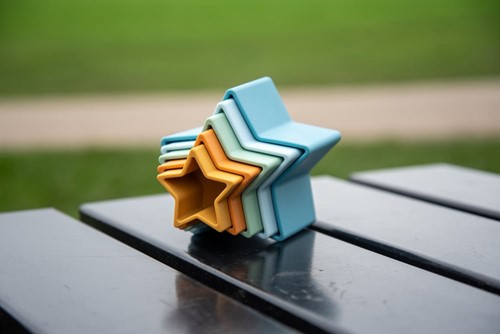 Tickit Silisoft Ster Vormige Stapelbekers (Neutrale Kleuren) - Pk5-3