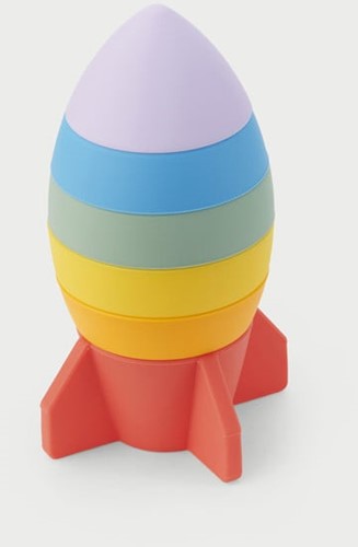 Tickit Silisoft Stapelbare Raket (Regenboog) - Pk6