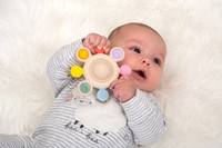 Tickit Silisoft Druk Gaatjes Bijtspeelgoed (Regenboog)-3