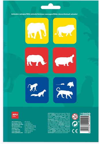 APLI - Jungle Dieren Sjablonen 6 Stuks-2