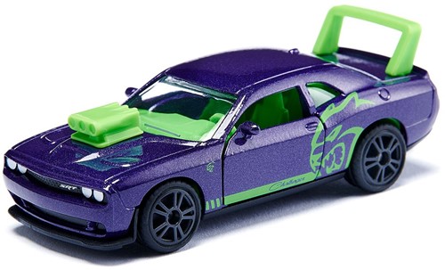 Siku Dodge Challenger SRT Hellcat Custom speelgoedauto metaal/kunststof pruimblauw deuren die open kunnen luxe lakwerk gedetailleerd ontwerp trekhaak-3