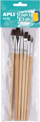 APLI - Houten Penselen Assortie 6 stuks
