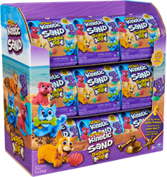 Kinetic Sand - CDU 18 pcs Hondje Met Schat Speelset - Multifunctioneel Verrassingsgereedschap In De Vorm Van Een Hond - 170 gram Strandzand En Opbergbak Voor Speelzand