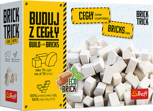 Brick Trick - Onderdelen - 70 Gemengde Witte Kasteelstenen
