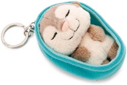 NICI - Sleutelhanger Sleeping Pets otter 8cm mand blauw GROEN