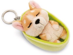 NICI - Sleutelhanger Sleeping Pets dog welsh corgi 8cm mand lichtgroen GROEN