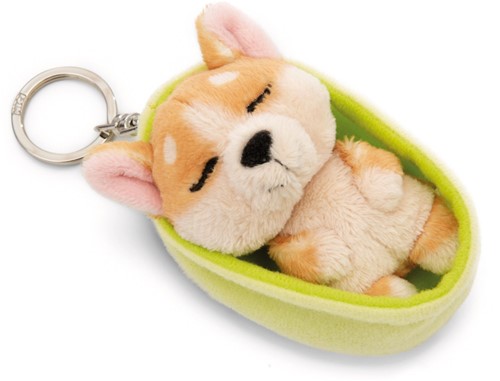 NICI - Sleutelhanger Sleeping Pets dog welsh corgi 8cm mand lichtgroen GROEN