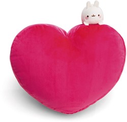 NICI - Kussen MOLANG hartvormig 42x27cm met knuffel MOLANG 10cm