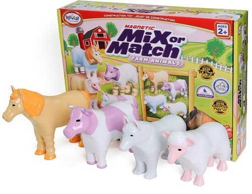 Popular Playthings - Magnetische Mix or Match Boerderij Pastel Dieren