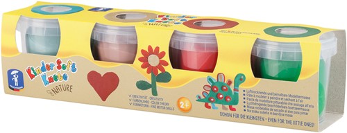 Kinder Soft Klei Aarde Kleuren 4x150g