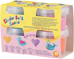 Kinder Soft Klei Bio-Glitter 4x80g