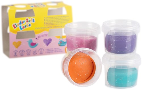 Kinder Soft Klei Bio-Glitter 4x80g-2
