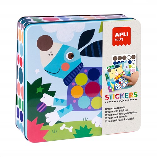 APLI - Hond stickers in blik (8 kaarten, stickers en vb)