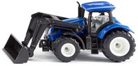 Siku New Holland Tractor met voorlader metaal/kunststof blauw/zwart beweegbare voorlader trekhaak-2