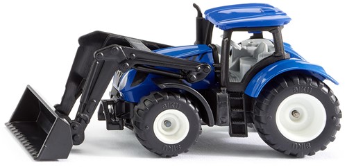 Siku New Holland Tractor met voorlader metaal/kunststof blauw/zwart beweegbare voorlader trekhaak-2