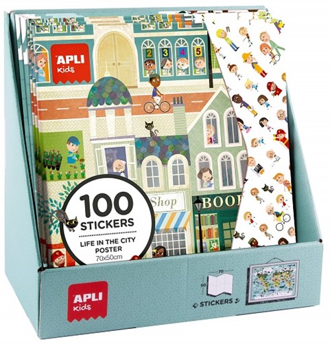 APLI - Display Giant Poster+ 100 Stickers 10 stuks