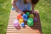 Tickit Doorschijnende Kleurrijke Stapelbare Bekers - Pk9-3