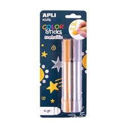 APLI - Verfsticks 6G Metallic Goud & Zilver 6 stuks