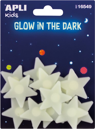 APLI - Stickers Glow In The Dark Kleine Ster 12 stuks