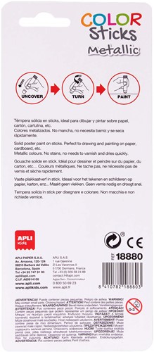 APLI - Verfsticks 6G Metallic Goud & Zilver 6 stuks-3
