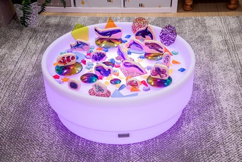 Tickit Lage Ronde Sensorische Ontdekkings Tafel Met Sfeerverlichting-3