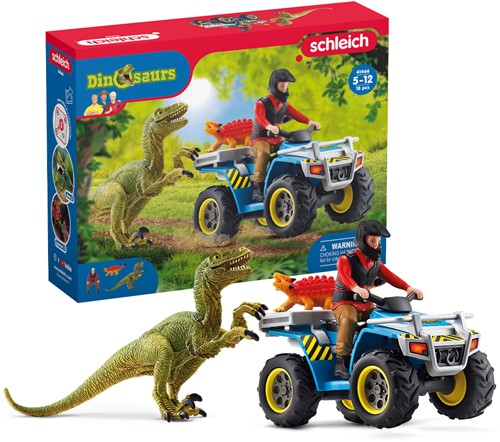 Schleich Dinosaurs Vlucht op de quad voor Velociraptor-2
