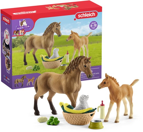 Schleich Horse Club Horse Club Sarahs zorg voor jonge dieren-2