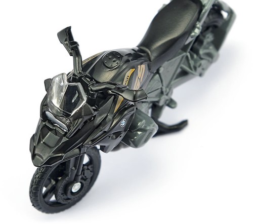 Siku BMW R 1250 GS LCI speelgoedmotor metaal/kunststof zwart/zilver beweegbaar stuur en standaard rubberen banden-3