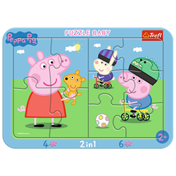 Trefl 2in1 (4, 6) Baby Frame Puzzles - Happy Peppa Pig / HASBRO Peppa Pig