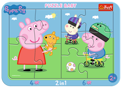 Trefl 2in1 (4, 6) Baby Frame Puzzles - Happy Peppa Pig / HASBRO Peppa Pig