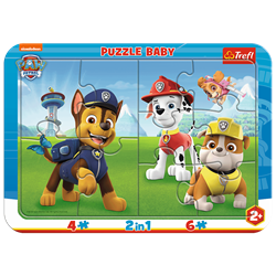 Trefl 2in1 (4, 6) Baby Frame Puzzles - Happy Paw Patrol / Viacom PAW Patrol