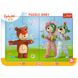 Trefl 2in1 (4, 6) Baby Frame Puzzles - Funny Babys / KAZSTUDIO SA Babies and the Bear