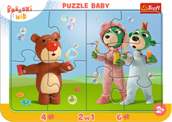 Trefl 2in1 (4, 6) Baby Frame Puzzles - Funny Babys / KAZSTUDIO SA Babies and the Bear