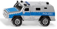Siku Rheinmetall MAN Survivor R Politie-hulpverleningsvoertuig 1:50 metaal/kunststof zilver/blauw deuren kunnen open-2