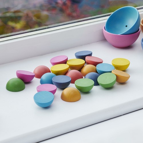 Tickit Regenboog Houten Halve Bollen-2